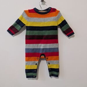 Gap Colorful Striped Cotton Sweater Long sleeve Onesie Size 3-6 Months
